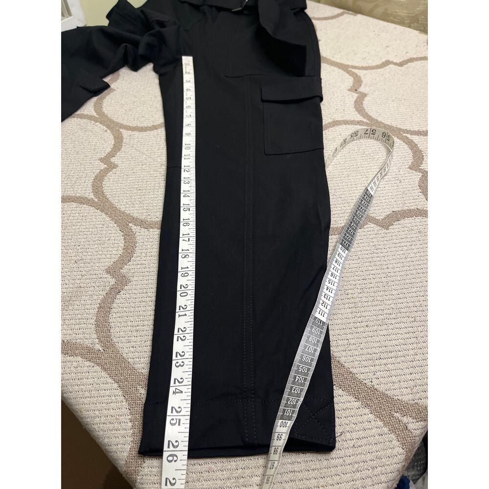 Banana Republic slim refined stretch cargo belted black pants, size 4 - Picture 7 of 14